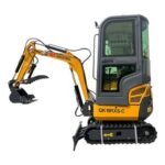 1-ton, Rato Engine Mini Excavator w/Air Conditioning & Enclosed Cab & Side Swing & Hydraulic Thumb | AGT-QK18RXS-C