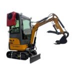 1-ton, Rato Engine Mini Excavator w/Air Conditioning & Enclosed Cab & Side Swing & Hydraulic Thumb | AGT-QK18RXS-C