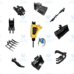 10-in-1 Mini Excavator Attachment Bundle – Essential Tools Combo Kit for Worksites – FREE Shipping