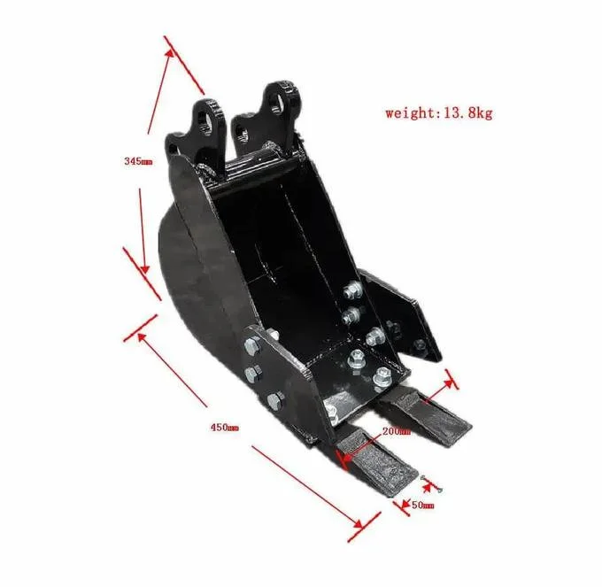 200mm Narrow Bucket Attachment for TYPHON Mini Excavators USA 200mm Narrow Bucket Attachment for TYPHON Mini Excavators USA