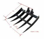 Rake Mini Excavator Attachment for Grading, Leveling, Loosening , Removing Soil
