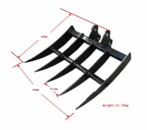 Rake Mini Excavator Attachment for Grading, Leveling, Loosening , Removing Soil