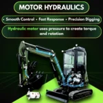 TYPHON TERROR XXV Diesel Mini Excavator 2.7 Ton, 25.1 hp Kubota D1105 RetractableTracks, AC Cabin