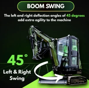 TYPHON TERROR XXV Diesel Mini Excavator 2.7 Ton, 25.1 hp Kubota D1105 RetractableTracks, AC Cabin