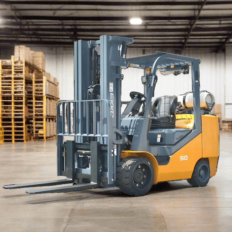 d59a63_93b3ab8ec9384991bcea6f84819e3f94mv2.png EKKO EK50LP Forklift (LPG) 10,000 lbs cap, 185" Lift Height - Image 1